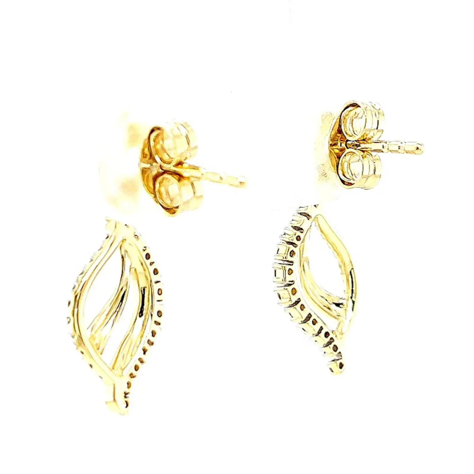 9ct Two Tone Gold with 0.15 Carat tw of Diamonds  Drop Earrings