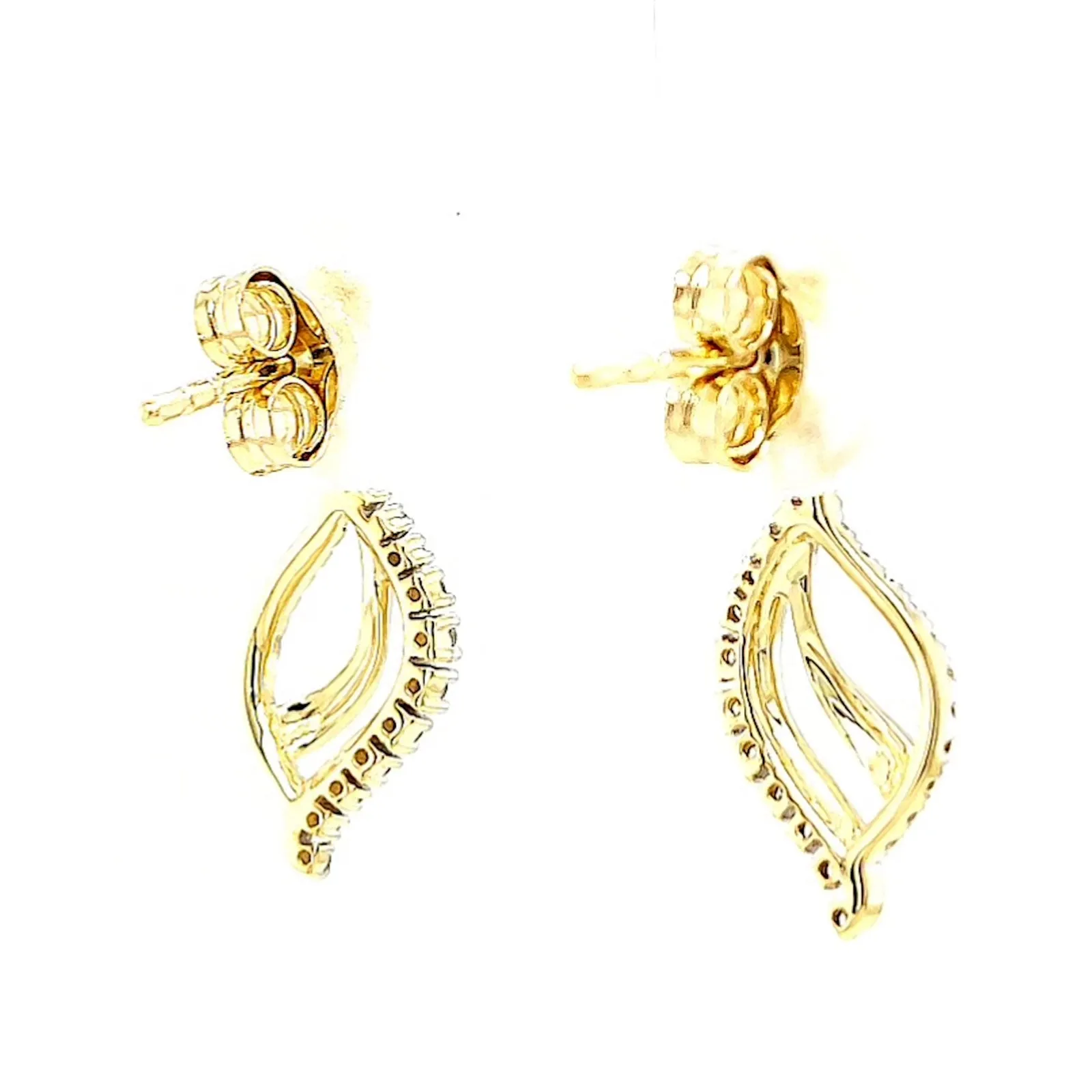 9ct Two Tone Gold with 0.15 Carat tw of Diamonds  Drop Earrings