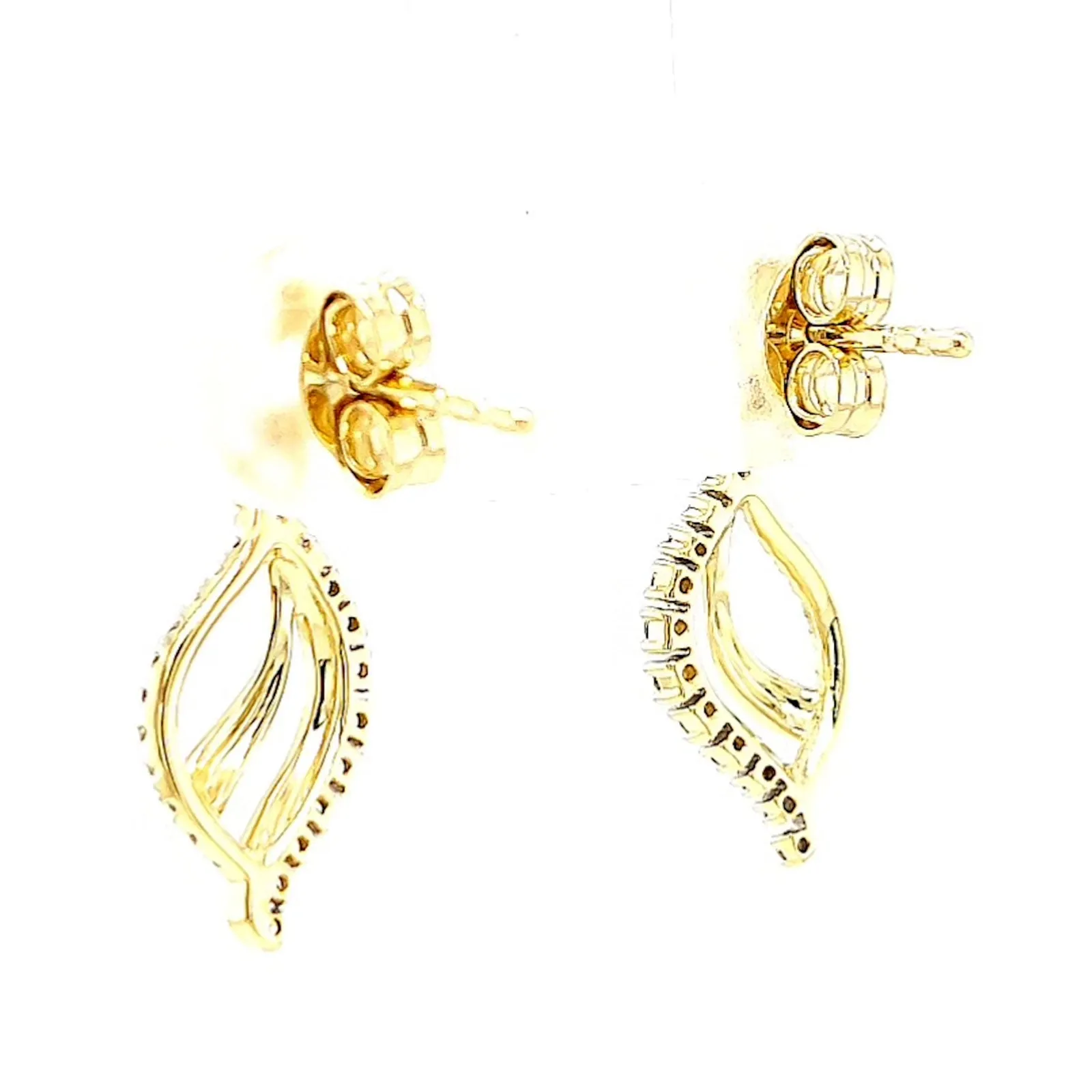 9ct Two Tone Gold with 0.15 Carat tw of Diamonds  Drop Earrings