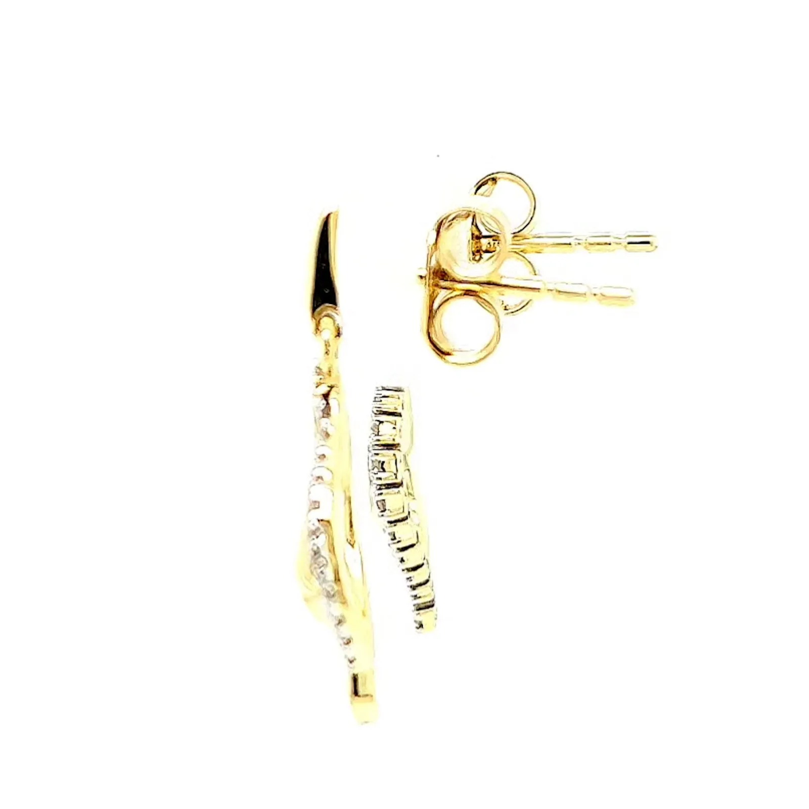 9ct Two Tone Gold with 0.15 Carat tw of Diamonds  Drop Earrings