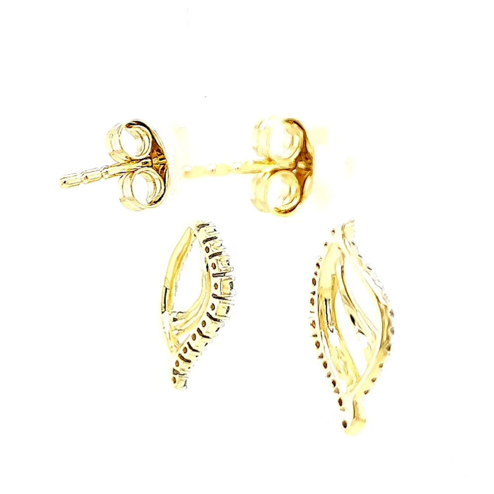 9ct Two Tone Gold with 0.15 Carat tw of Diamonds  Drop Earrings