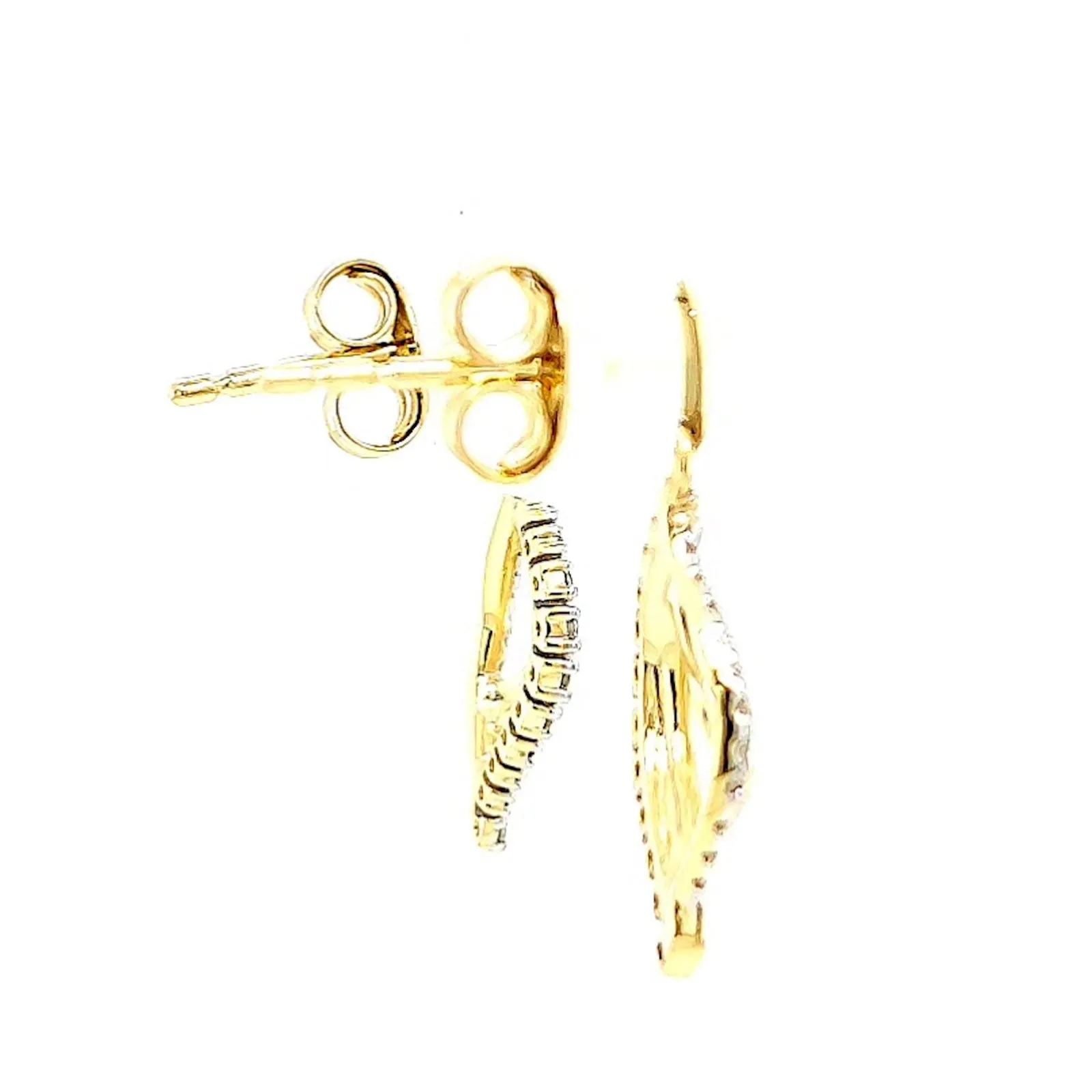 9ct Two Tone Gold with 0.15 Carat tw of Diamonds  Drop Earrings