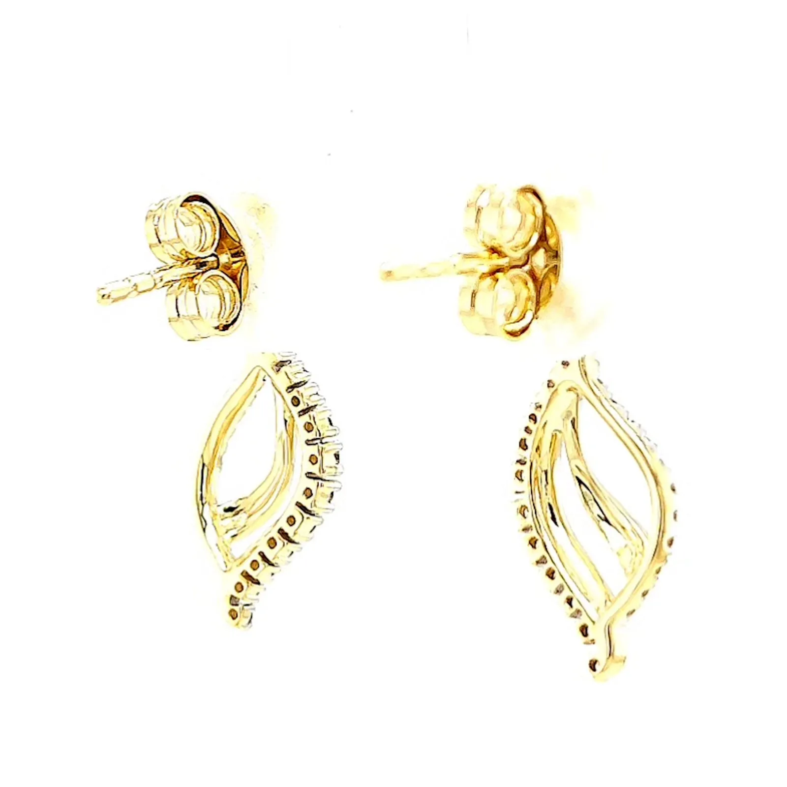 9ct Two Tone Gold with 0.15 Carat tw of Diamonds  Drop Earrings