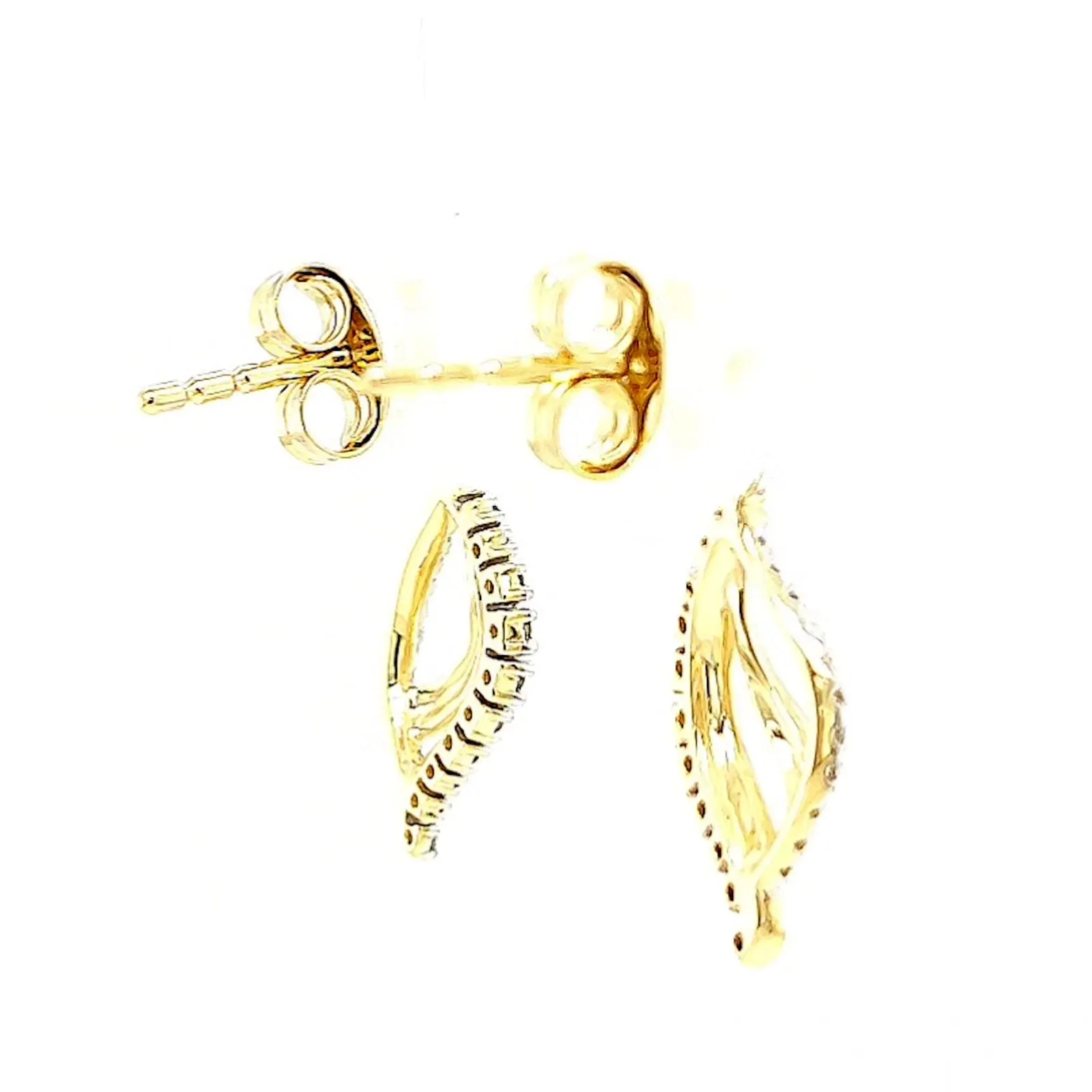 9ct Two Tone Gold with 0.15 Carat tw of Diamonds  Drop Earrings