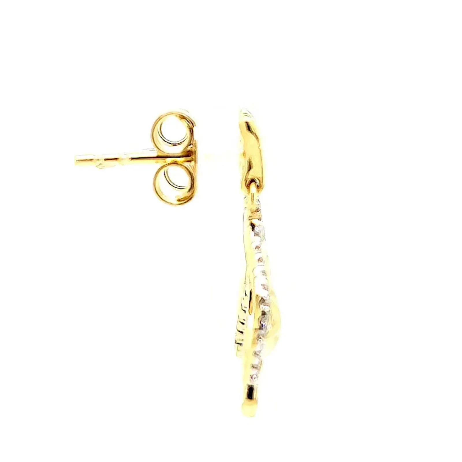 9ct Two Tone Gold with 0.15 Carat tw of Diamonds  Drop Earrings