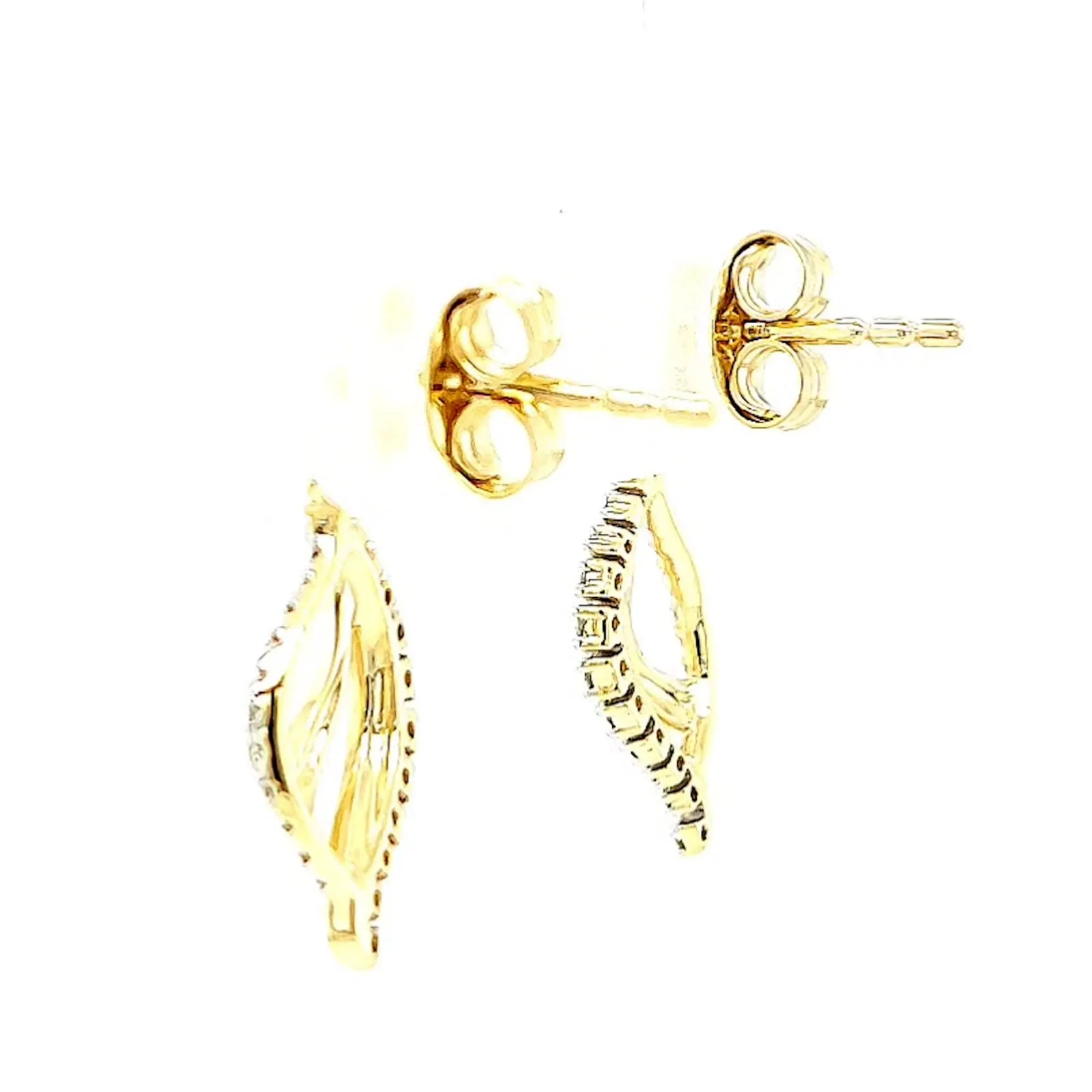 9ct Two Tone Gold with 0.15 Carat tw of Diamonds  Drop Earrings