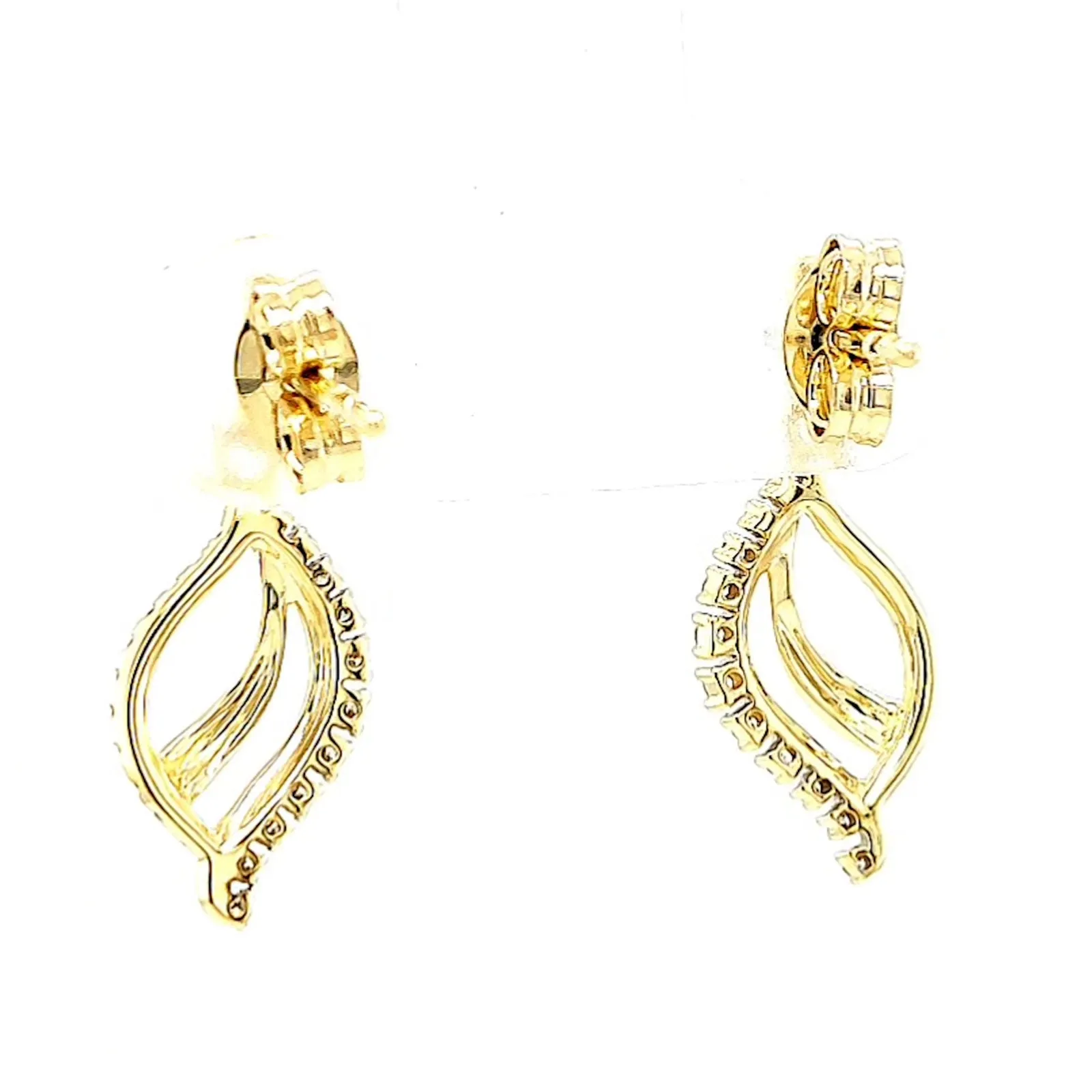 9ct Two Tone Gold with 0.15 Carat tw of Diamonds  Drop Earrings