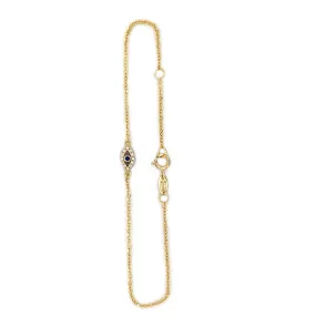 9ct Yellow Gold Cubic Zirconia Evil Eye Bracelet