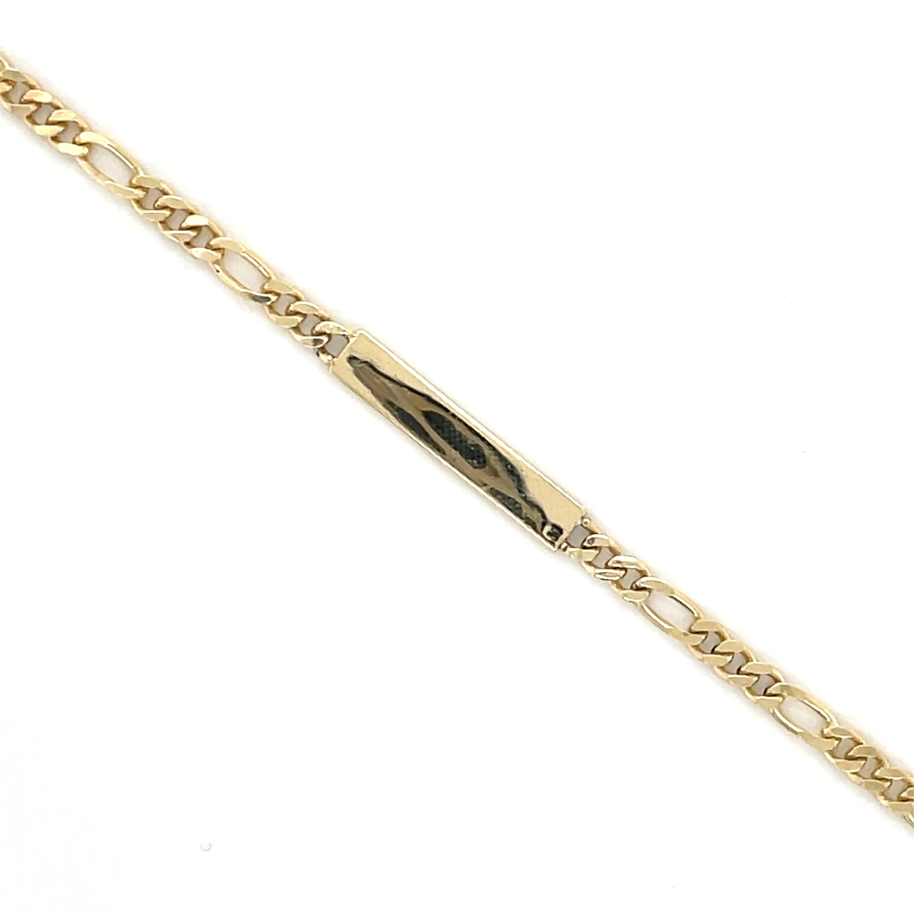 9ct Yellow Gold Figaro Link ID Bracelet