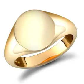 9ct Yellow Gold Oval Shaped Plain Signet Ring 9.0g