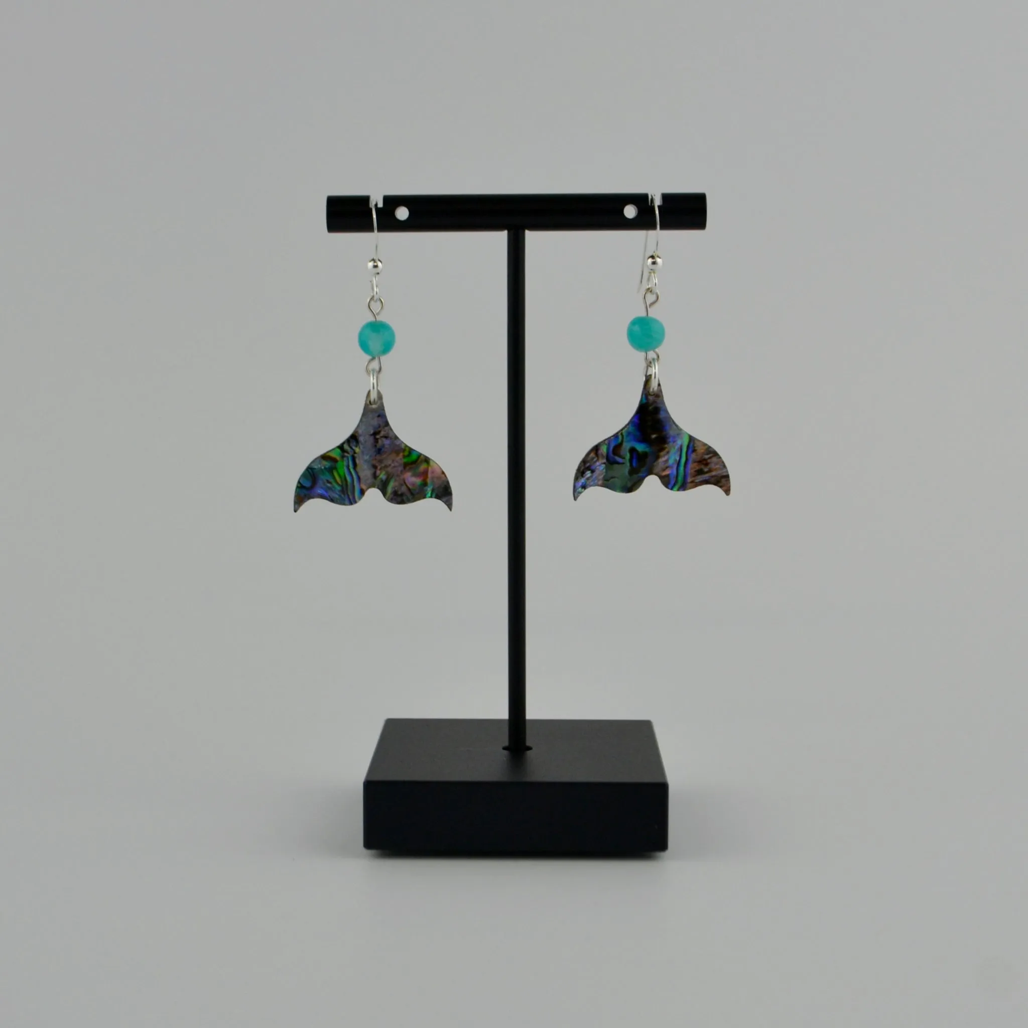 Abalone Whale Tail Earrings