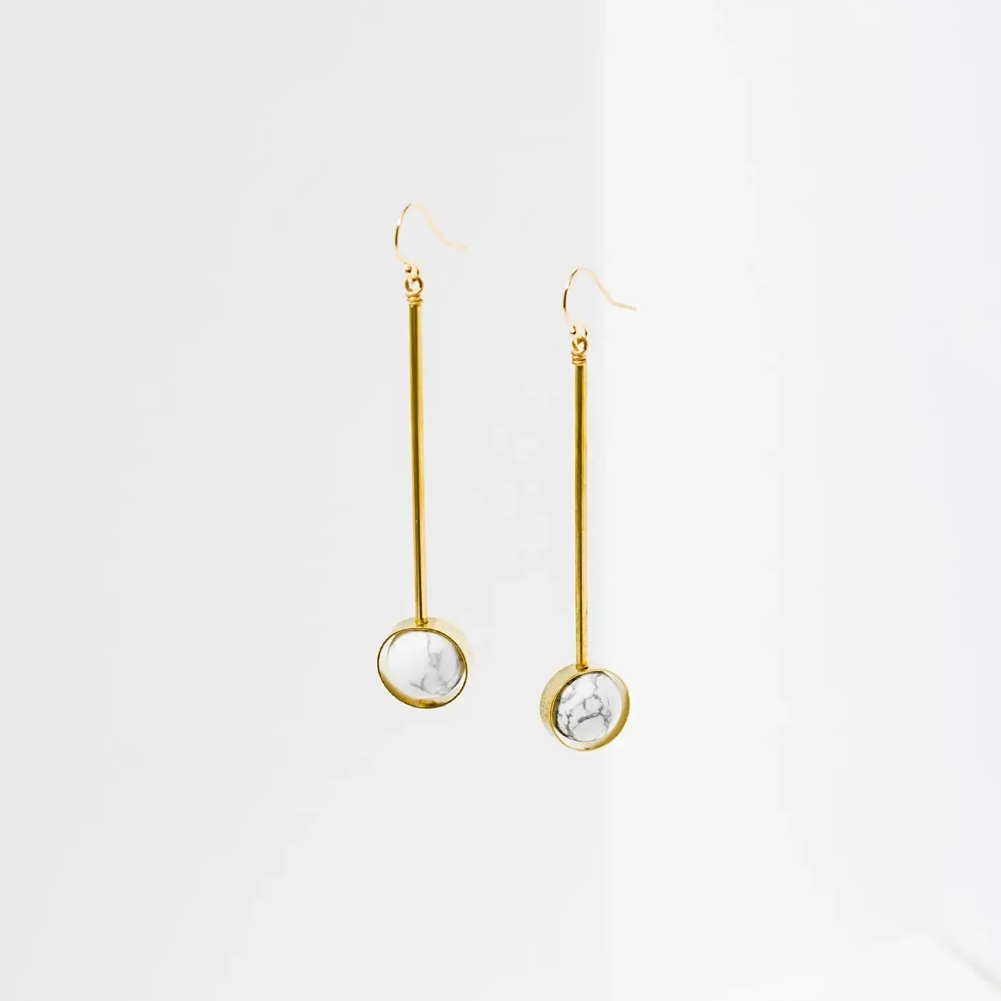 Aberrant Brass and Stone Earrings