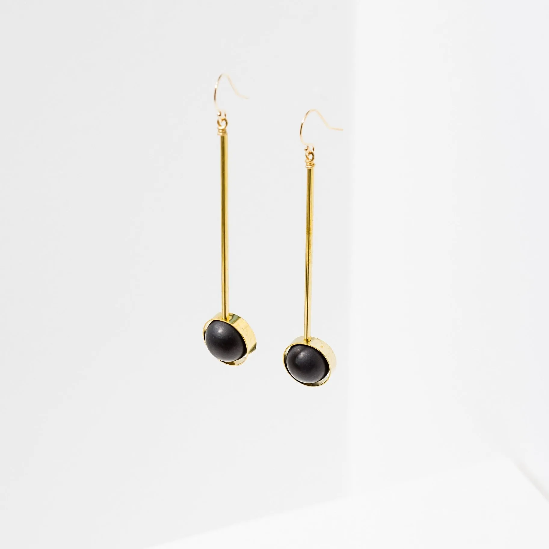 Aberrant Brass and Stone Earrings