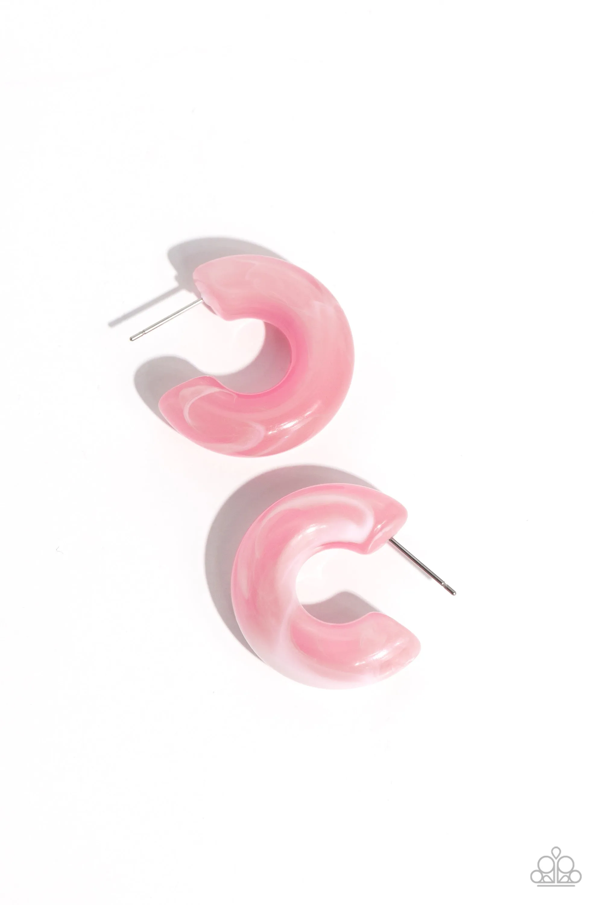 Acrylic Acclaim - Pink - Chunky Hoop Paparazzi Hoop Earrings