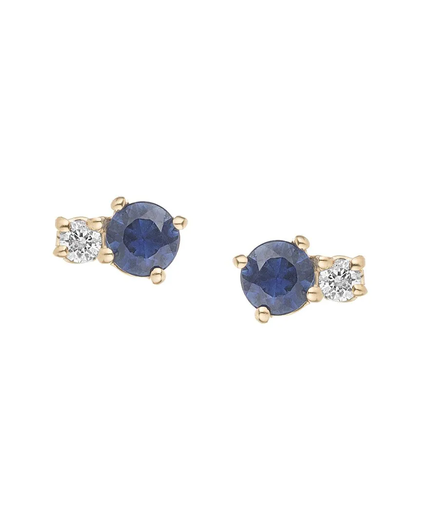 Adina Reyter 14K 0.33 Ct. Tw. Diamond & Blue Sapphire Diana Earrings