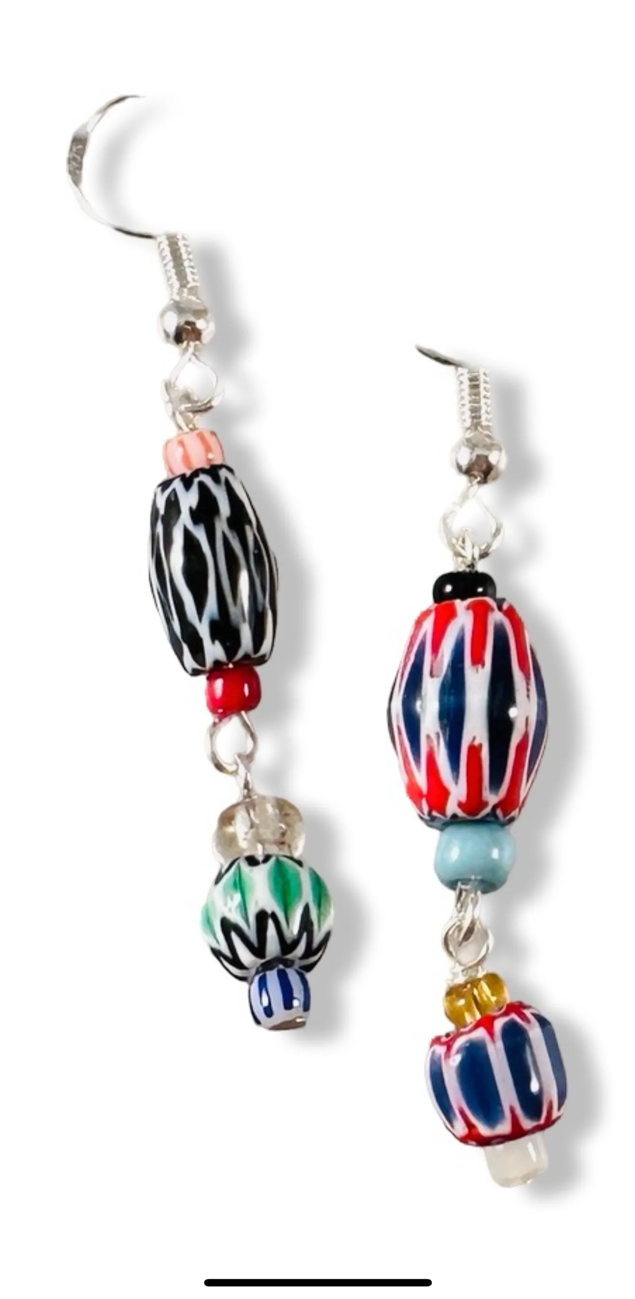 African Glass Bead Earrings