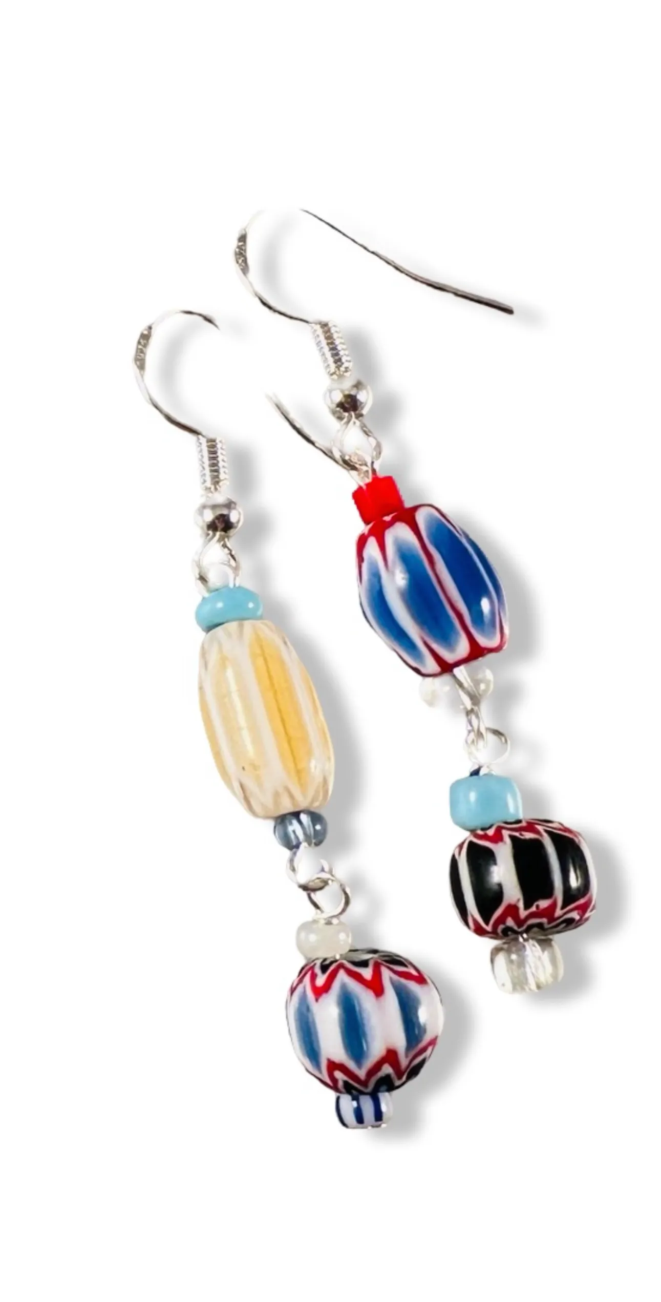 African Glass Bead Earrings