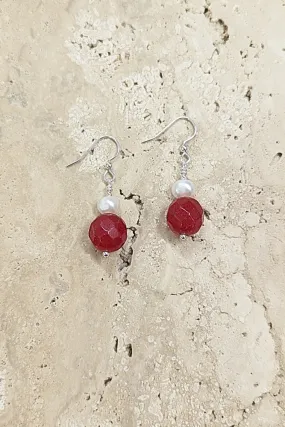 Agate and Pearl Earrings