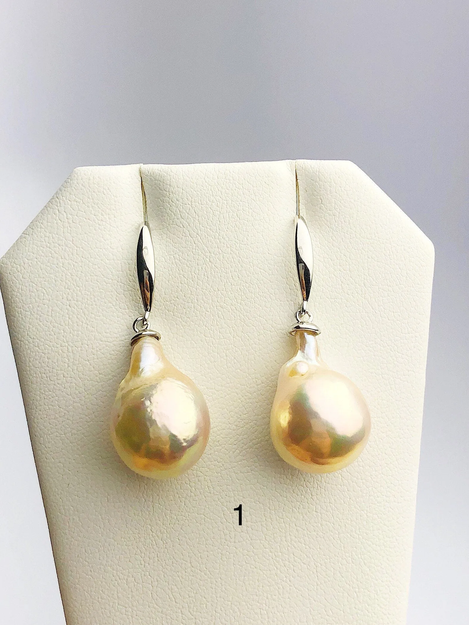 All Natural Edison Freshwater Baroque Pearl Drop Earrings on 925 Sterling Silver (472 No. 1-3)