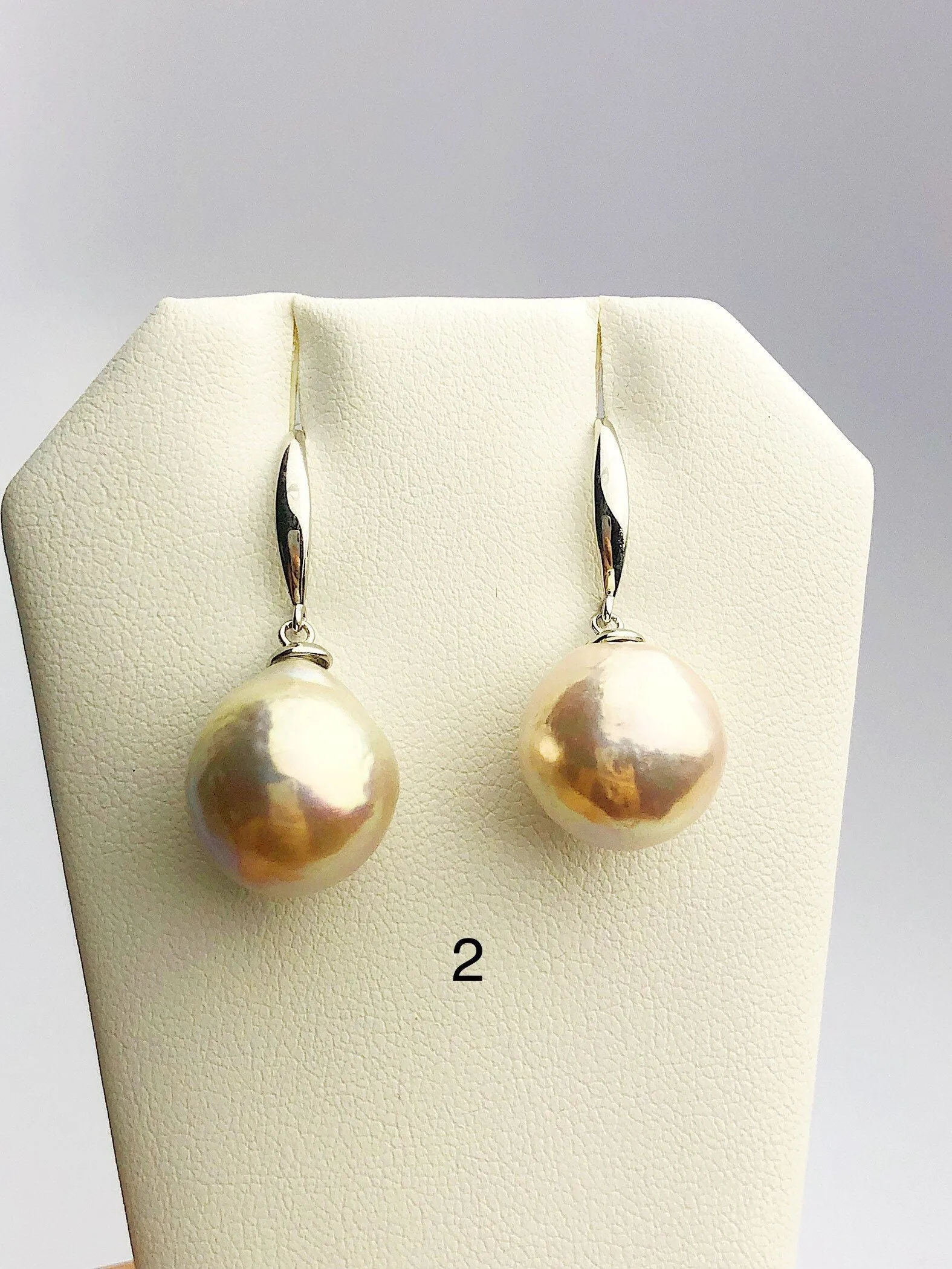 All Natural Edison Freshwater Baroque Pearl Drop Earrings on 925 Sterling Silver (472 No. 1-3)