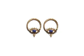 ALLE Evil Eye Lapislazuli Hoops Earrings