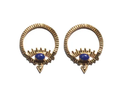 ALLE Evil Eye Lapislazuli Hoops Earrings