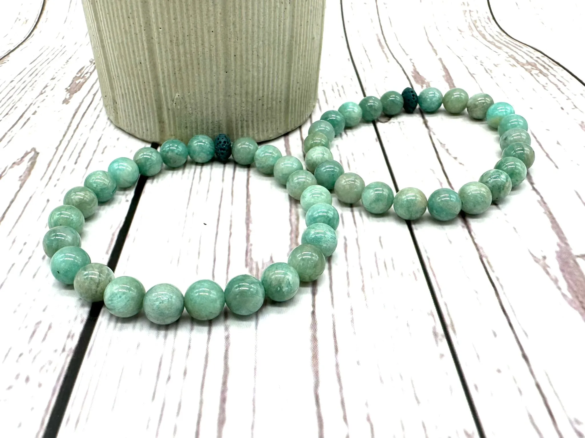 Amazonite Diffuser Bracelet with Lava Stone