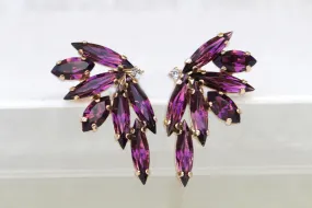 Amethyst Crystal STUD EARRINGS