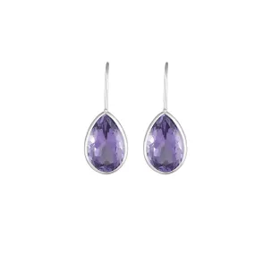 Amethyst Dangle Earrings in Sterling Silver