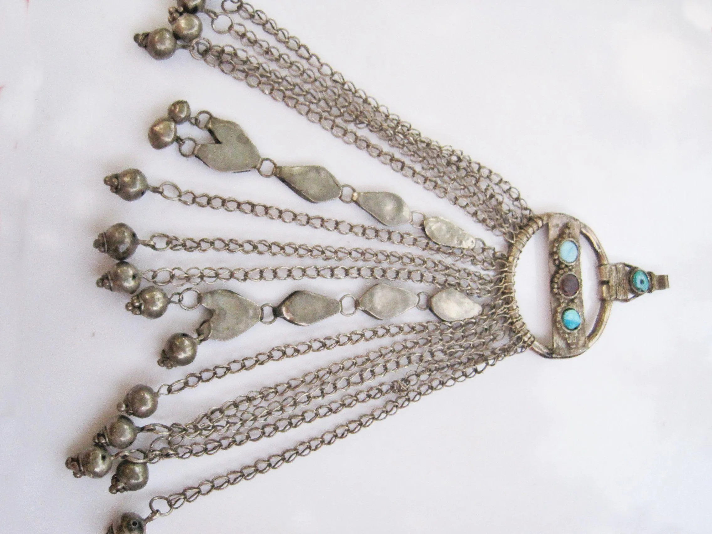 Antique Saudi Silver Pendant for Headdress or Hair Ornament