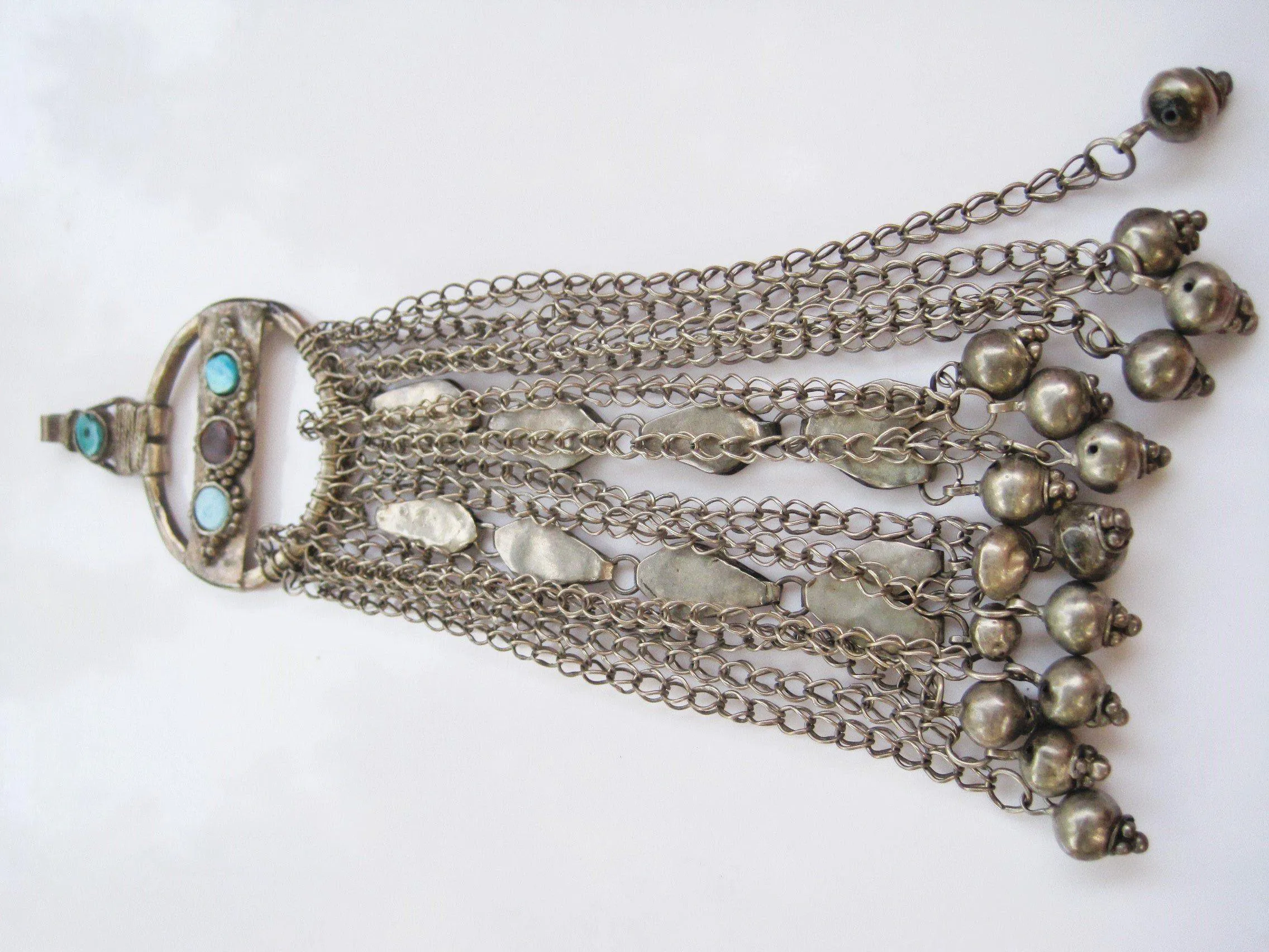 Antique Saudi Silver Pendant for Headdress or Hair Ornament