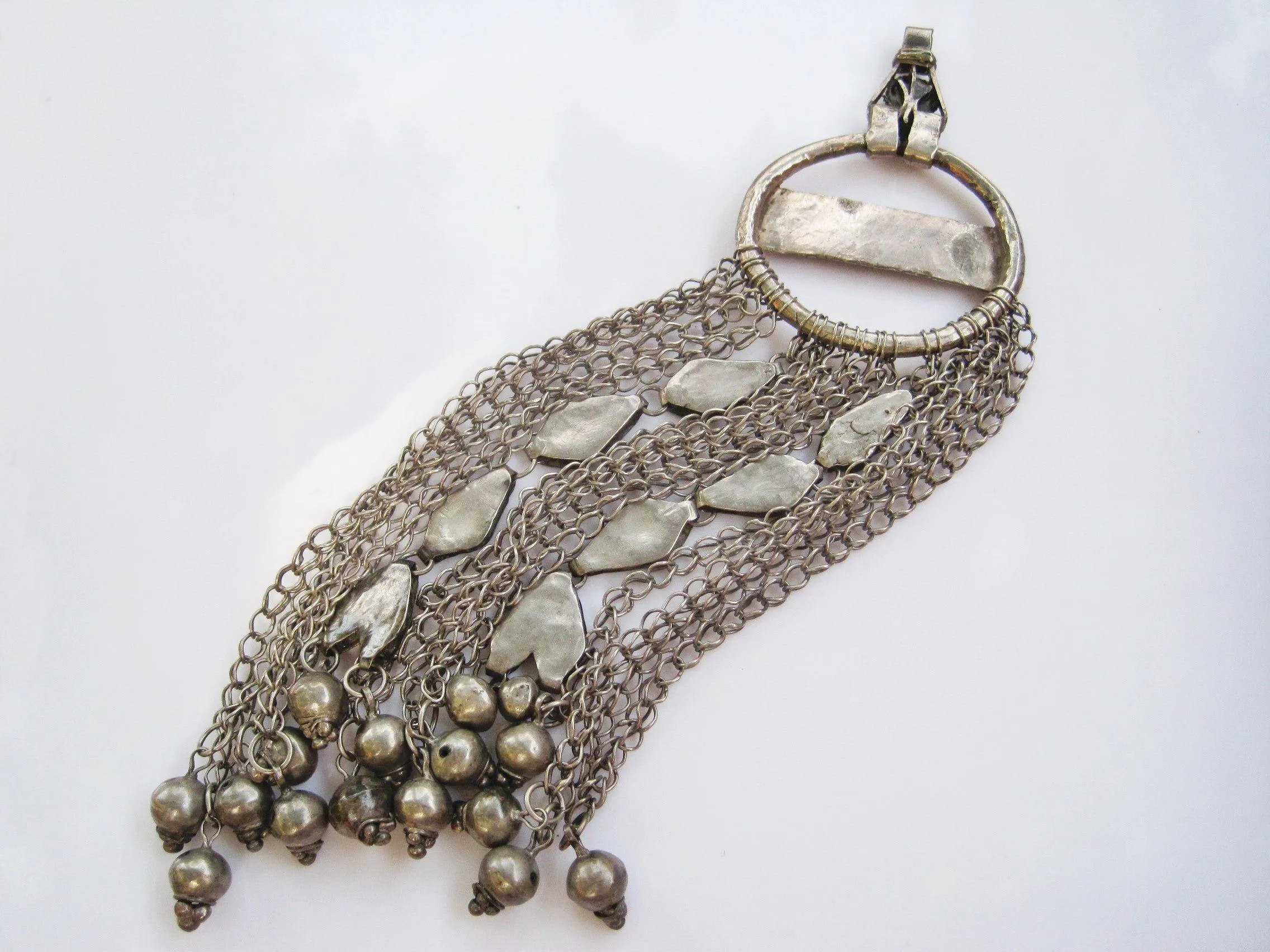 Antique Saudi Silver Pendant for Headdress or Hair Ornament