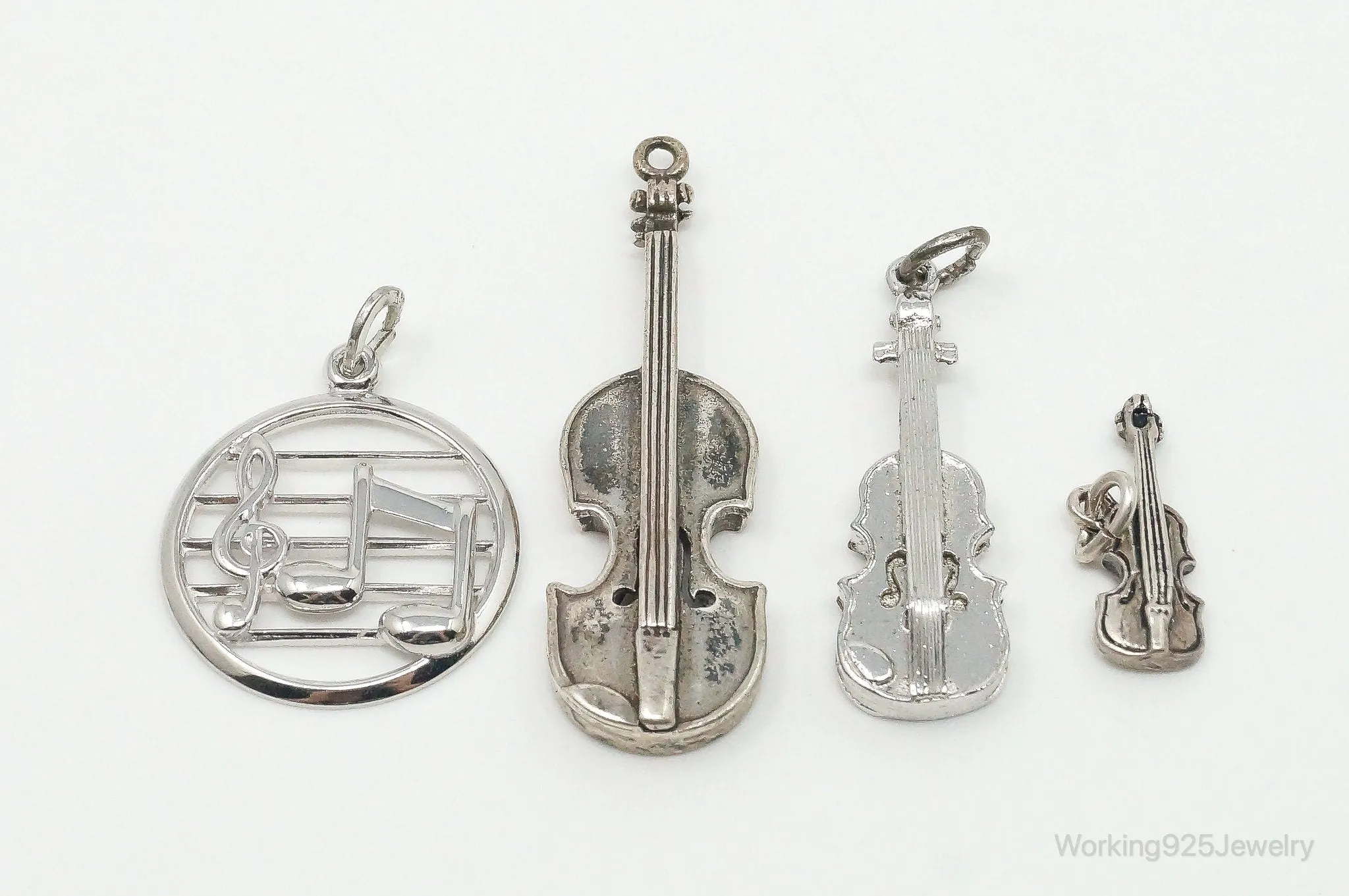 Antique Vintage Musical Instruments Sterling Silver Charms