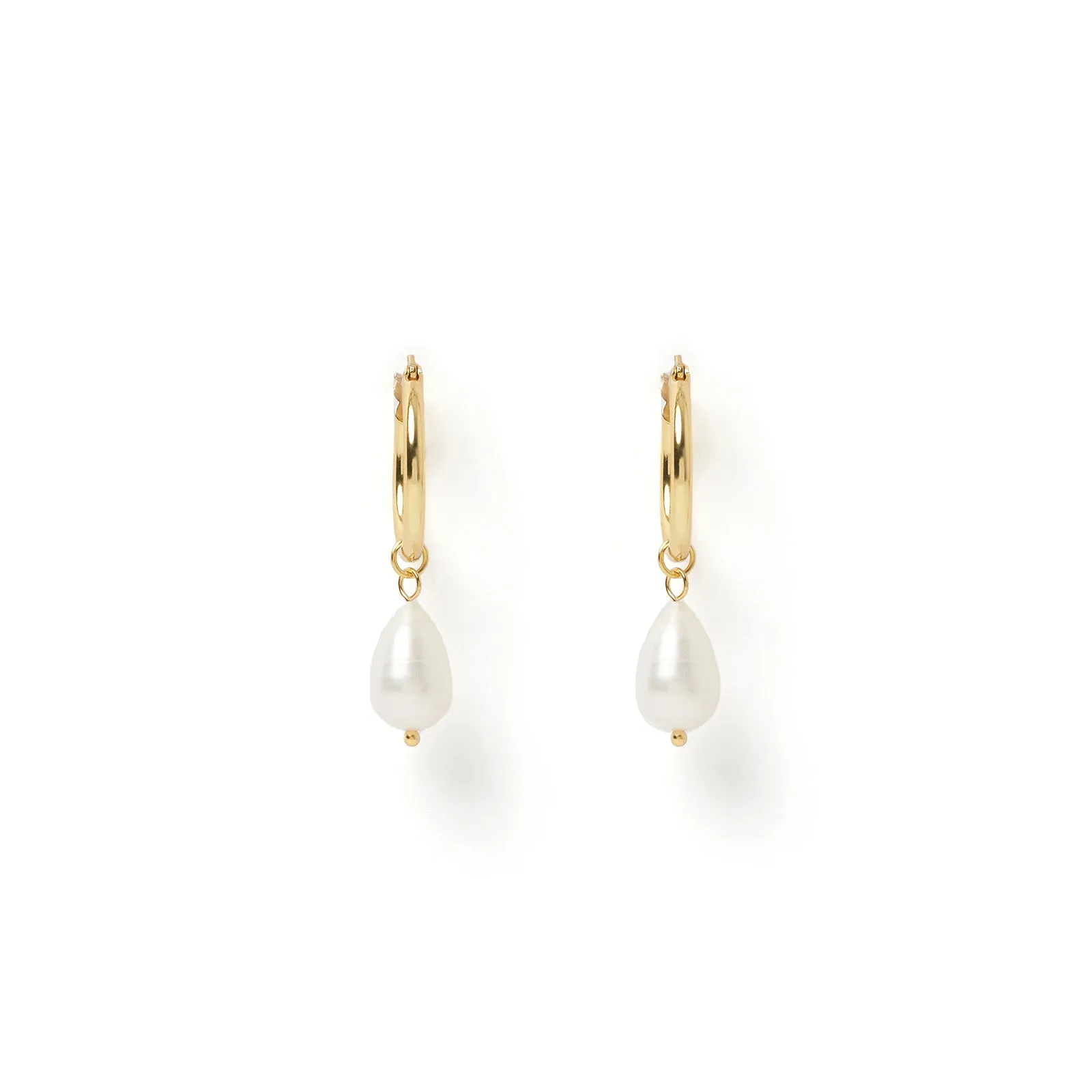 Augusta Gold Hoop & Freshwater Pearl Earrings