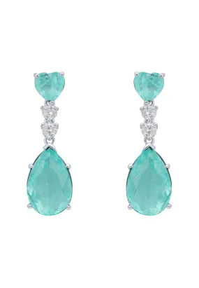 Augusta Paraiba Tourmaline Teardrop Earrings Silver