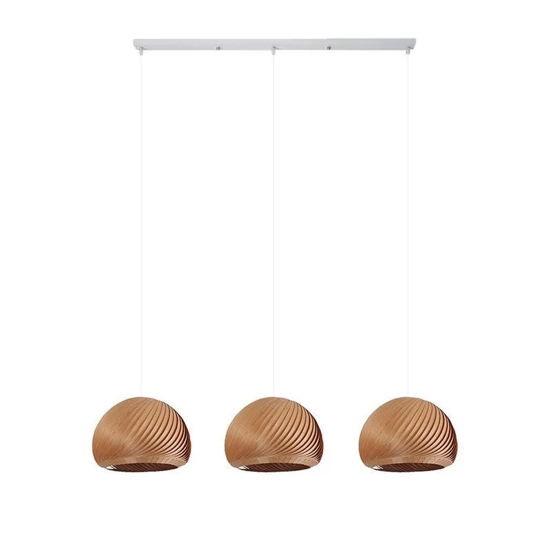 Aurora Whorl Wood Pendant Lamp