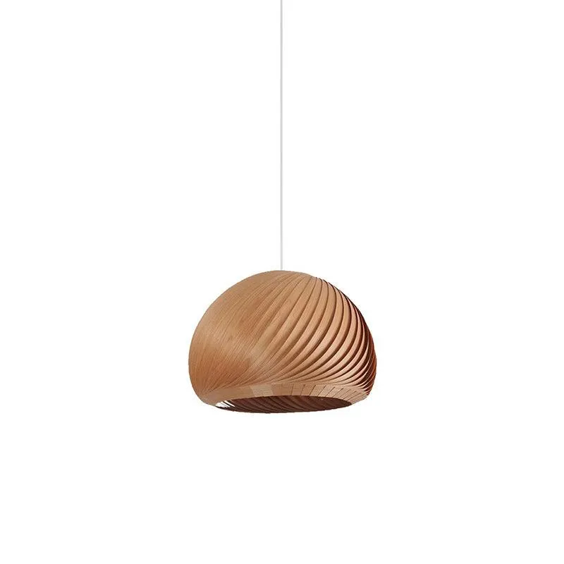 Aurora Whorl Wood Pendant Lamp