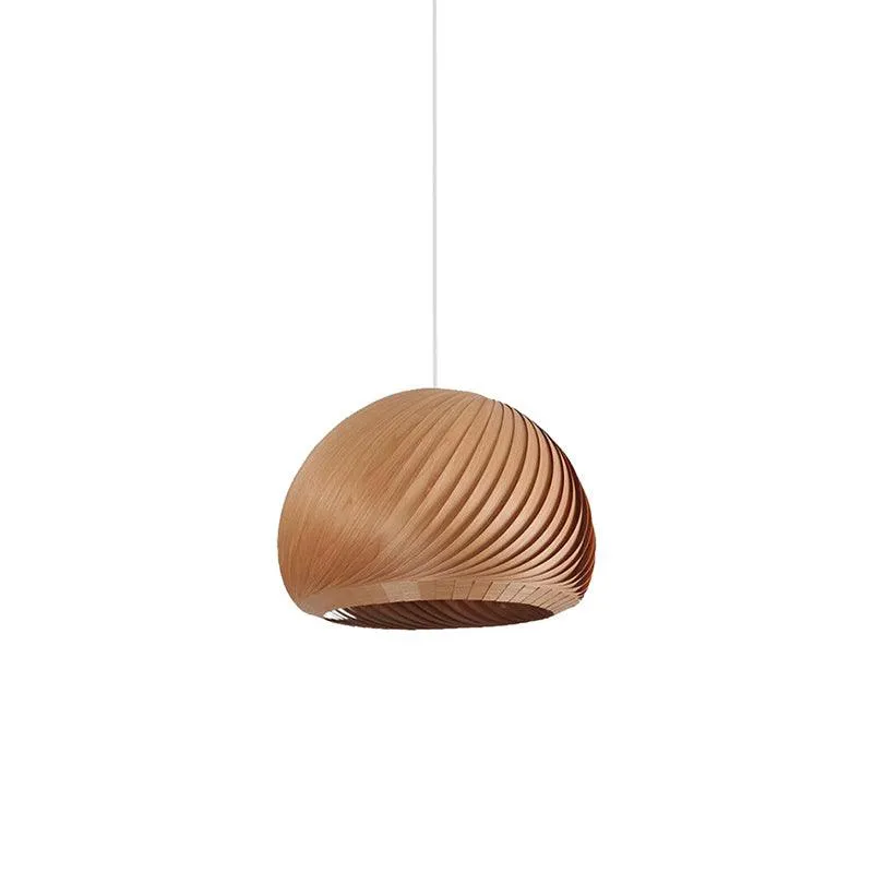 Aurora Whorl Wood Pendant Lamp