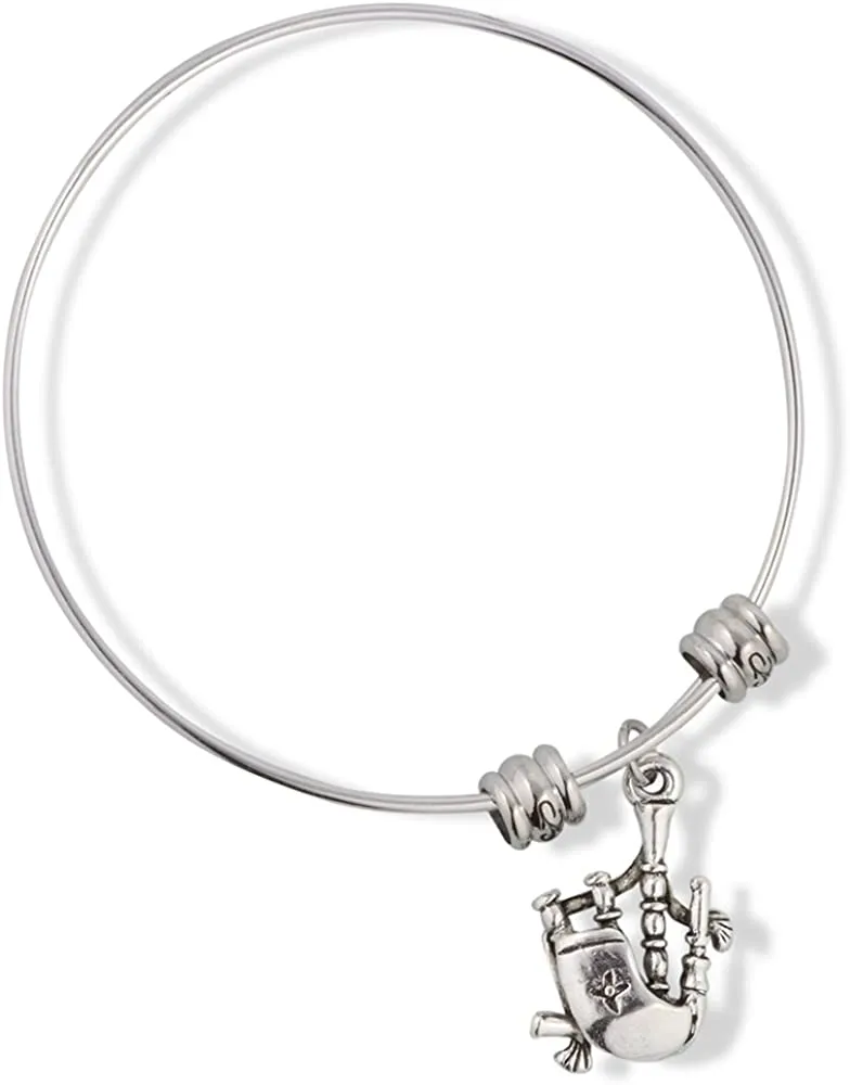 Bag Pipes Scottish Musical Instrument Fancy Charm Bangle