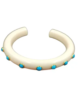 Bangle Bracelet - Ivory / Turquoise