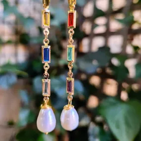 BAROQUE PEARL CRYSTAL DANGLES