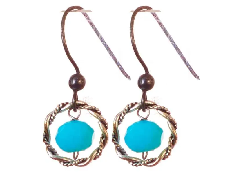 Becca 6mm Twisted Patina Earrings