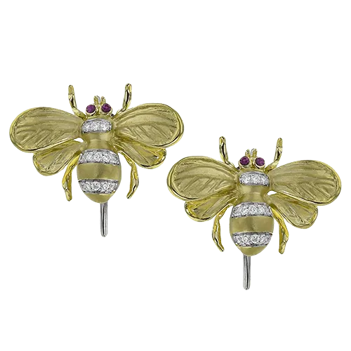 Bee Earrings in 18k Gold with Diamonds