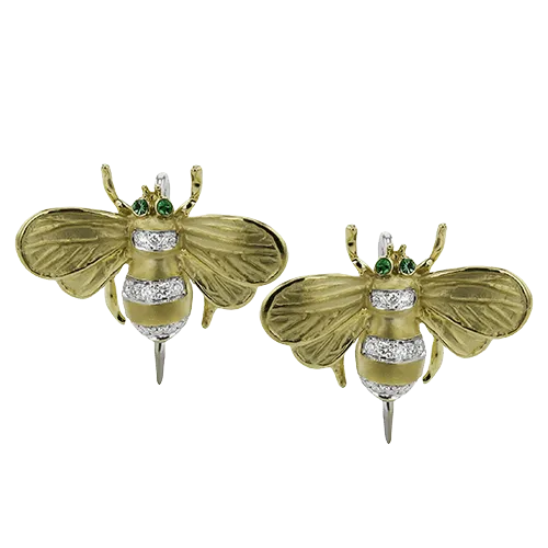 Bee Earrings in 18k Gold with Diamonds