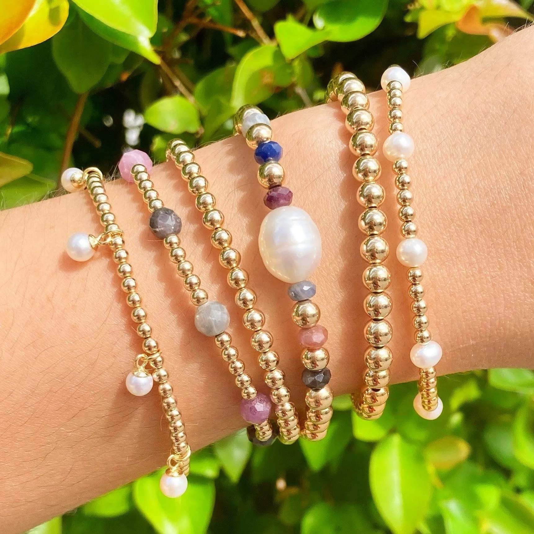 Berry | Sapphire and Pearl Beaded Bracelet