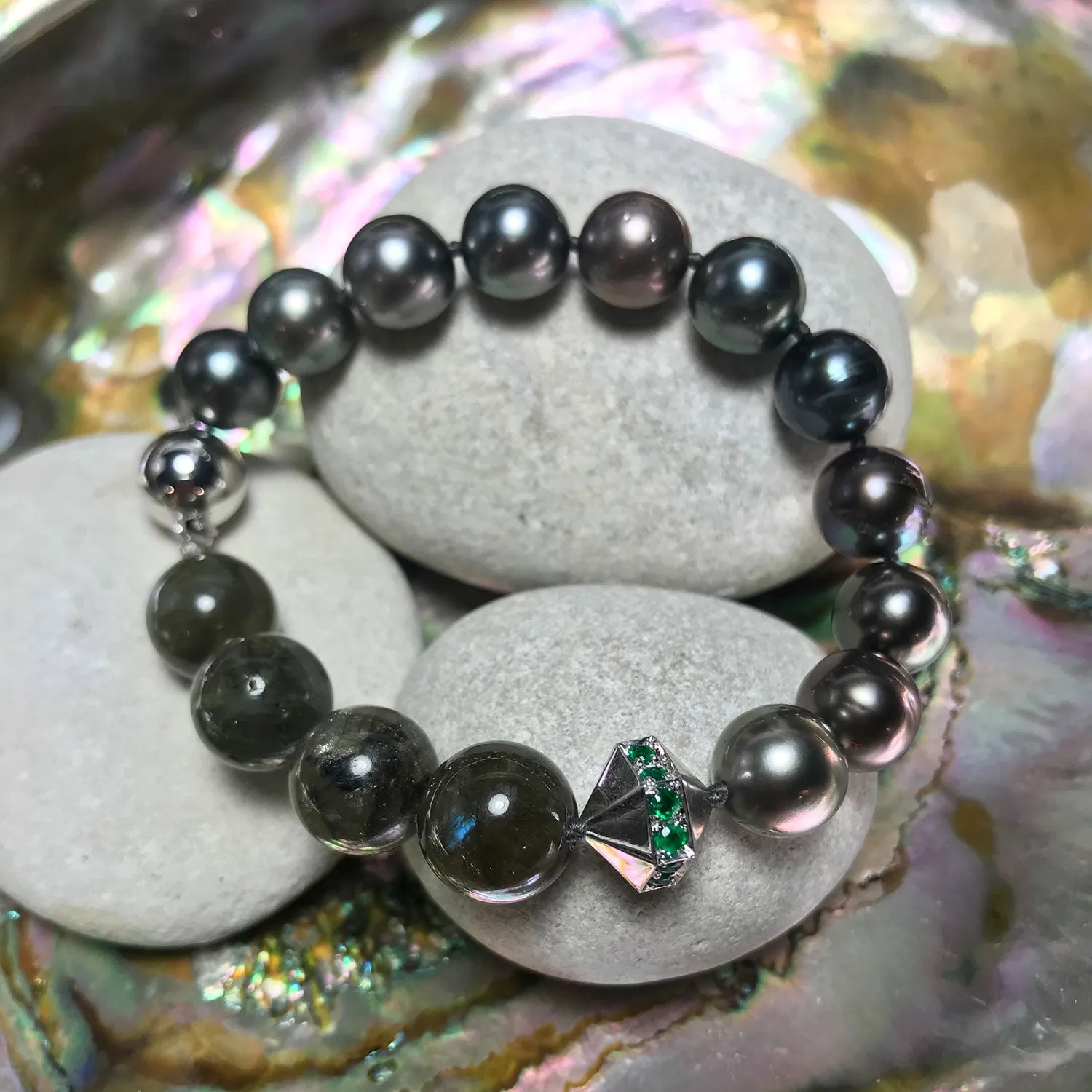 Bespoke Tahitian Pearl and Filigree Bracelet