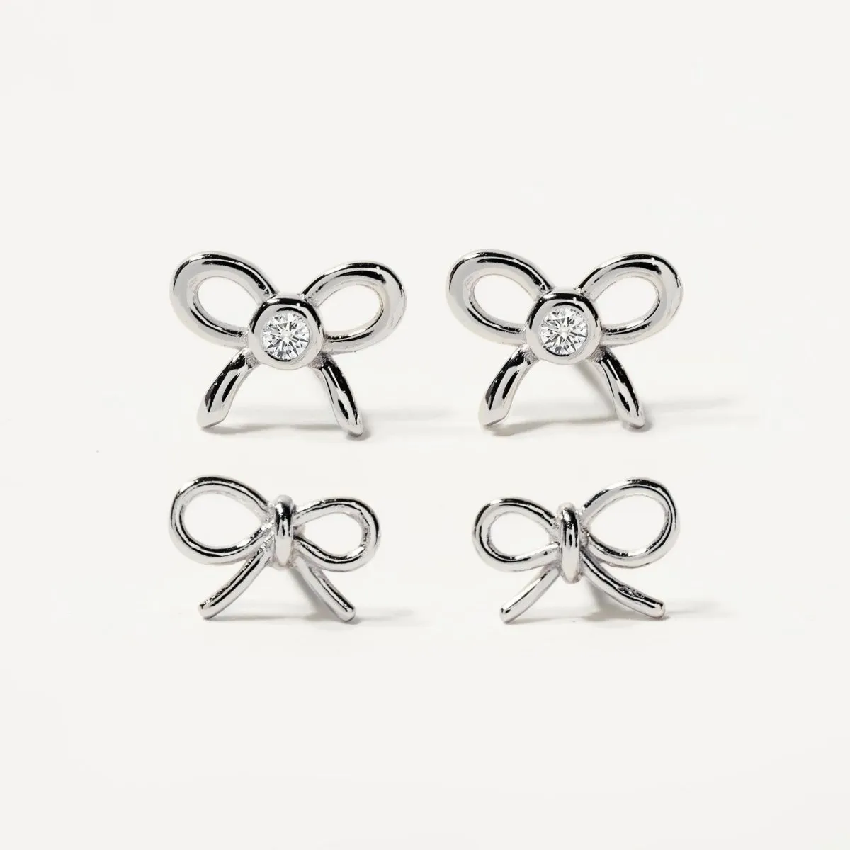 Bezel Crystal Bow Studs