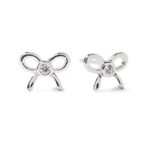 Bezel Crystal Bow Studs