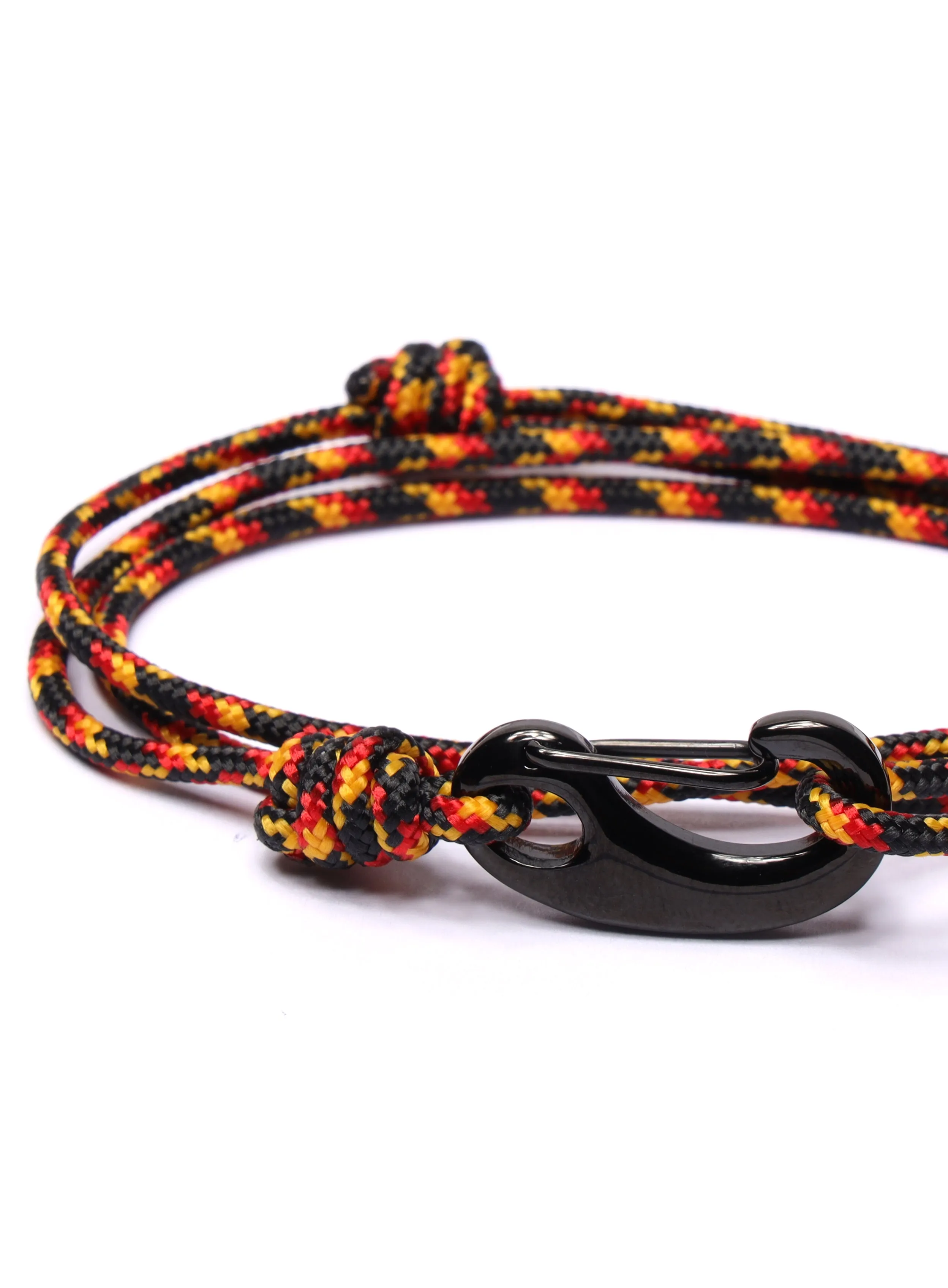 Black   Red Tactical Cord Bracelet for Men (Black Clasp)