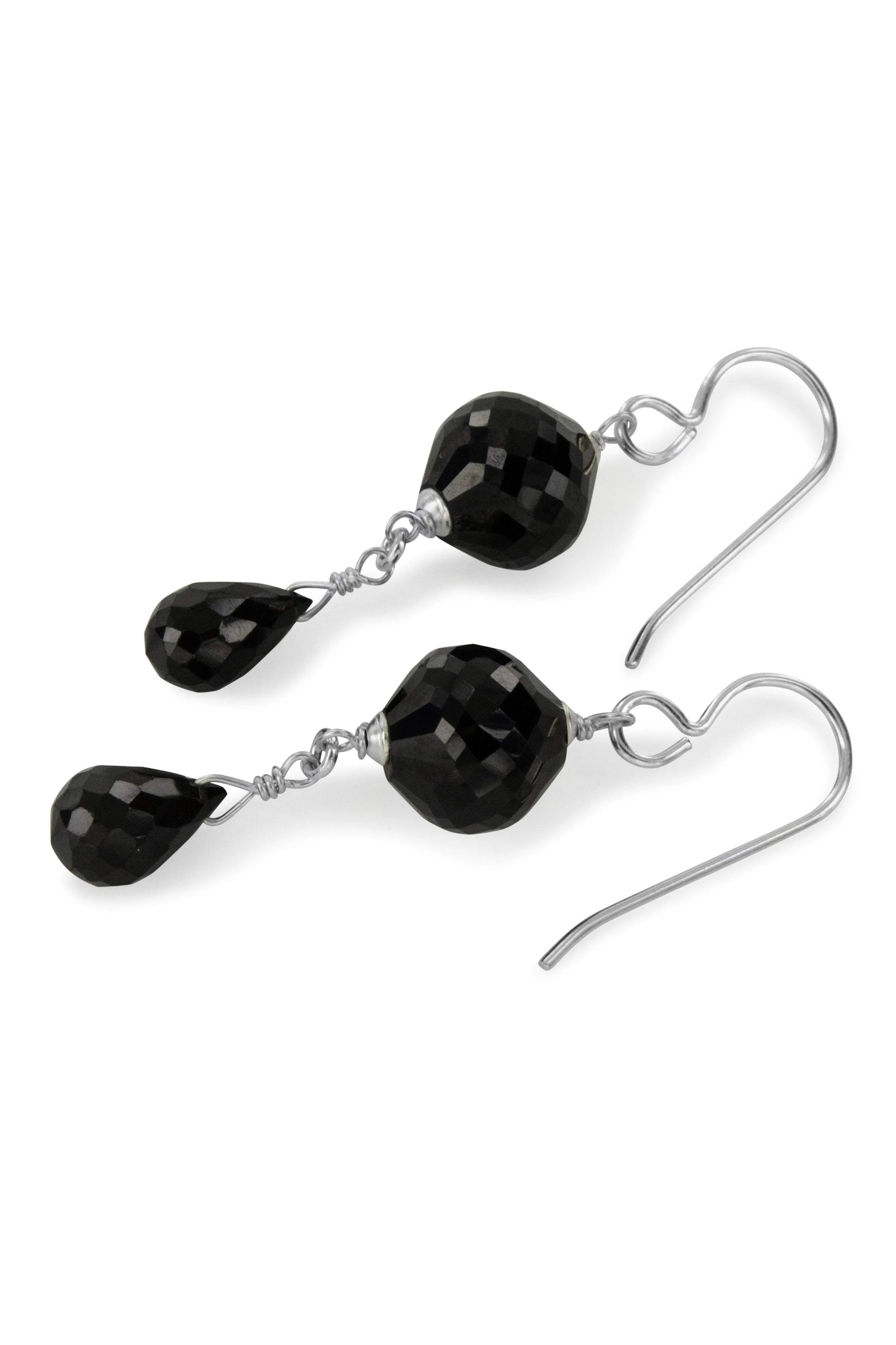 Black Spinel Gemstone Untreated Gemstone Earrings